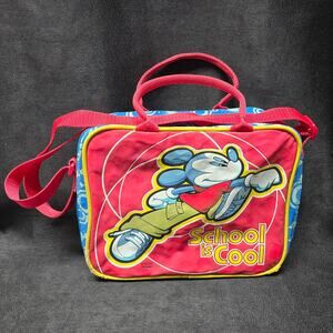 Vintage Disney Mickey Mouse SCHOOL IS COOL Insulated Lunch Bag